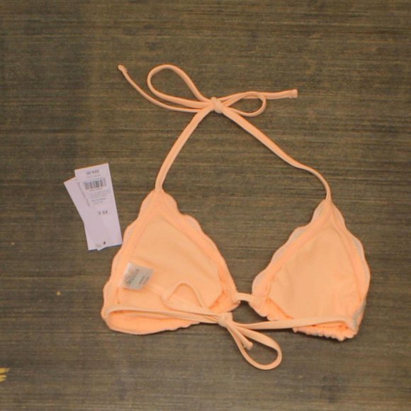 NWT Wild Fable Womens Crochet Triangle Bikini Top PID-X2M9RY M Peach Orange - Picture 3 of 6